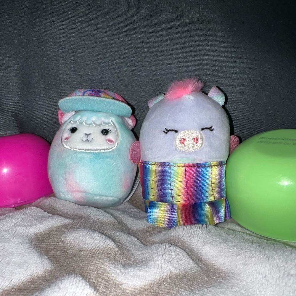Two Squishmallow squishvilles from series 9. Arabella the sheep and unicorn